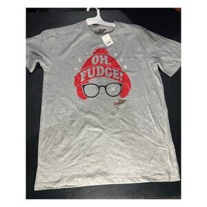 A Christmas Story OH FUDGE Holiday Gray tee Tshirt Adult MEDIUM NWT Shirt